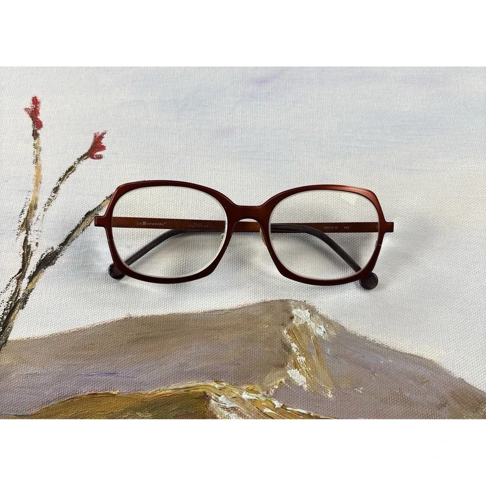 Vintage LA Eyeworks Drive In 869 Eyeglasses Frames Titanium in Copper